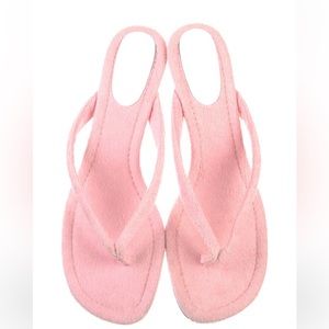 NEW Reformation pink terry pool slides/sandals  38